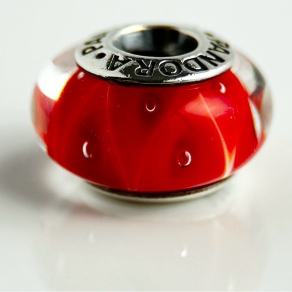 Pandora Vibrant Murano Glass Red Charm - Picture 1 of 2